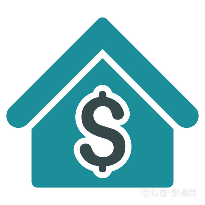 房屋租金平矢量图标