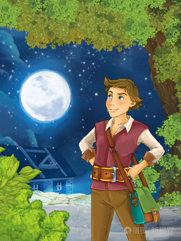 年轻勇敢的男人旅行者