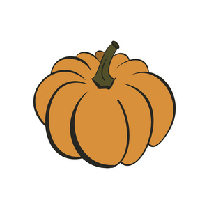 手绘草绘蔬菜插图的南瓜.矢量生物图标,logo 设计模板.