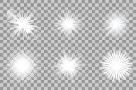 白色耀眼发光光效矢量化的灯光效果的集合照片