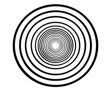对黑圈螺旋圈插画