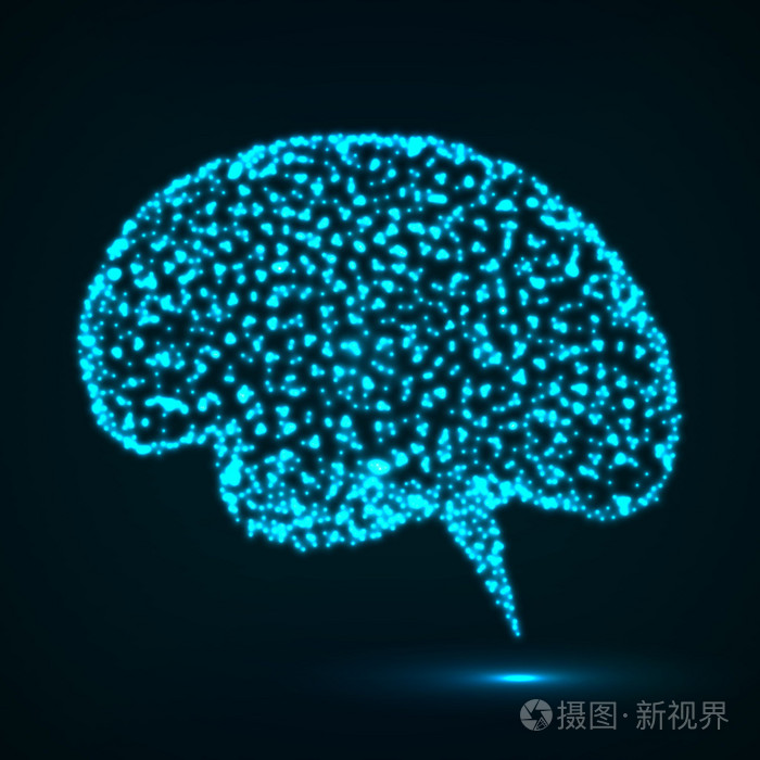 抽象的发光大脑.矢量图.eps 10