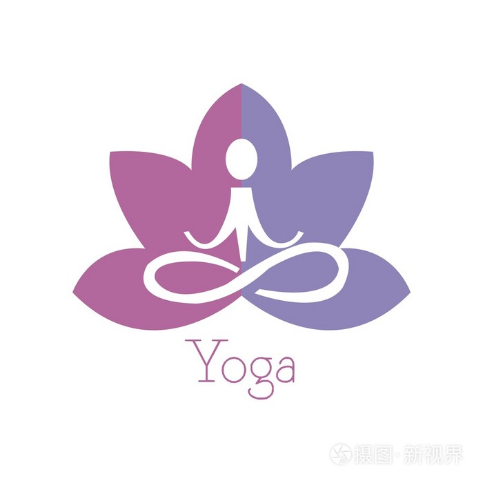 瑜伽体式标志矢量设计.美容,spa,放松图标