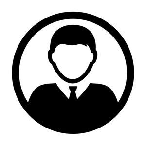 用户图标矢量男性人物符号轮廓圆形头像符号象形文字插图照片