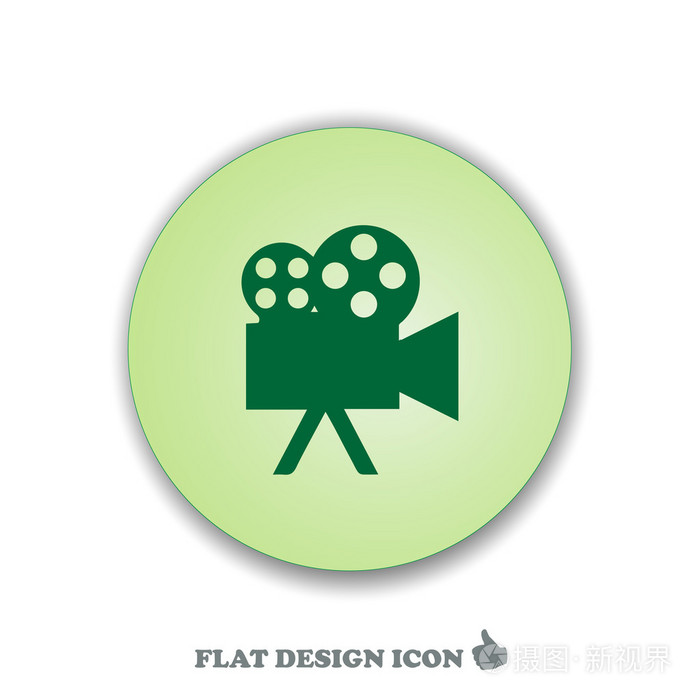 摄像机图标矢量图平面设计风格