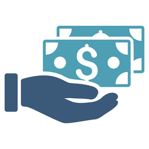 现金支付平面矢量图标插画