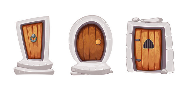 木头卡通门图片