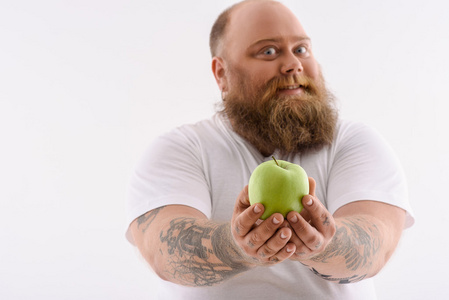 胡子男胖子显示水果照片