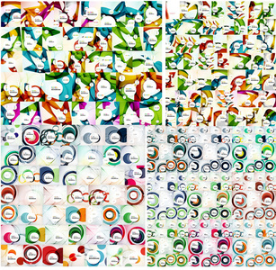 循环 颜色 抽象 圆圈 插图 收集 五颜六色 卡片 绘画