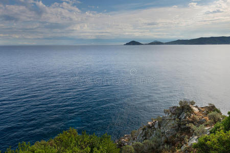 海岸线 地平线 海岸 意大利 海滩 厄尔巴 和平 天空 傍晚