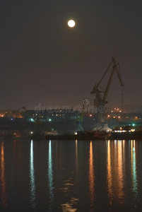 市中心 月光 黄昏 新的 美女 建筑学 美丽的 全景 风景