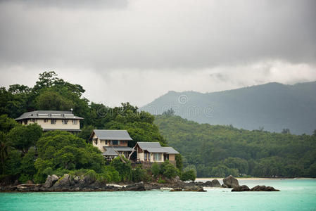 旅行 塞舌尔 印第安人 求助 风景 自然 阴天 海滩 薄雾