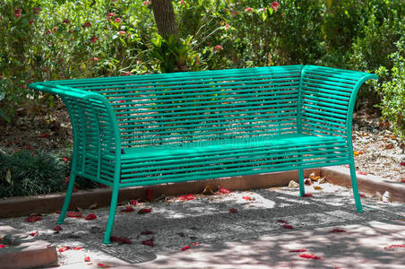 长凳 金属 休息 座位 椅子 落下 空的 颜色 花园 家具