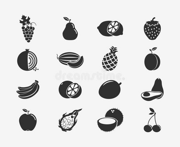 水果剪影图标