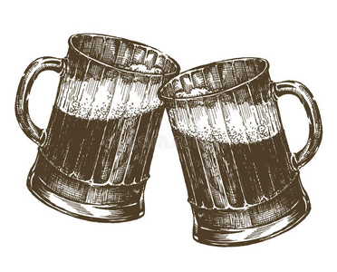 啤酒杯船矢量标志设计模板