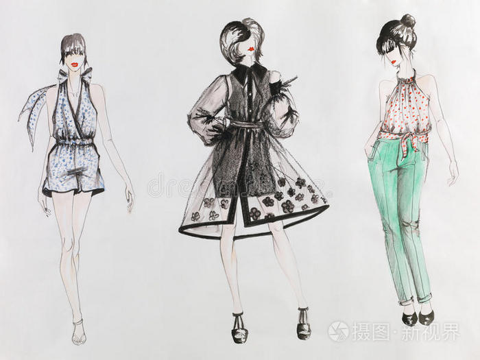 服装 艺术 服装设计师 涂鸦 创造 收集 时尚 成人 连衣裙