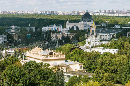 友谊 俄罗斯 国家的 天空 入口 青铜 拱门 国家 中心
