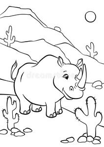 绘画 性格 概述 孩子们 卡通 动物 墨水 着色 哺乳动物