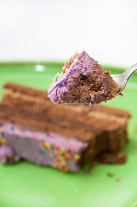 美味的 紫色 食物 糕点 特写镜头 装饰品 盘子 甜的 甜点