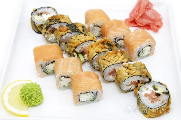 日本寿司鱼和海鲜