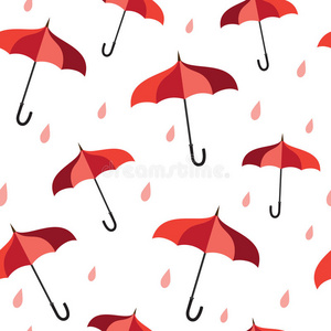 雨滴 公告 阳伞 卡片 气候 时尚 附件 插图 女孩 雷帕