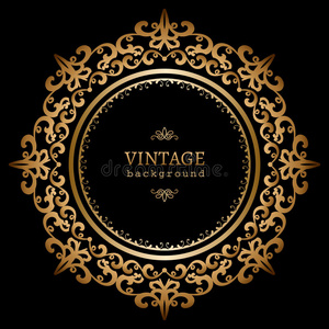 黑色金色圆形边框照片