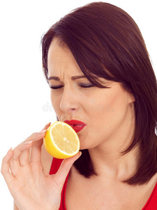 女人 成人 可爱的 柠檬 食物 水果 漂亮的 头发 剪辑