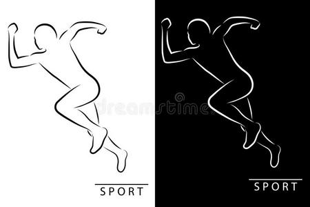 竞争 运动型 健身 学科 要素 运动员 能量 插图 偶像