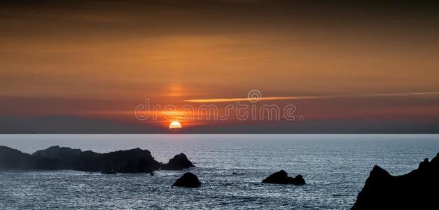 海景 地平线 天空 海的 磁盘 太阳 黄昏 傍晚 轮廓 黎明