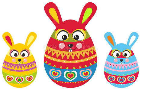 可爱的 快乐 兔子 庆祝活动 假期 鸡蛋 多种 耳朵 物体