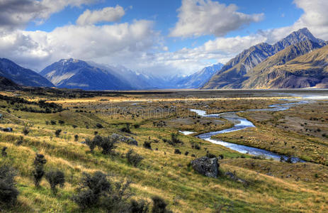 坎特伯雷 全景图 自然 傍晚 风景 草地 目的地 阿尔卑斯山