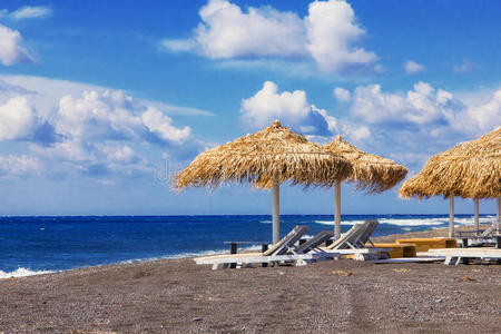 岩石 座位 天空 夏天 海滨 娱乐 日光浴 海滩 太阳 爱琴海
