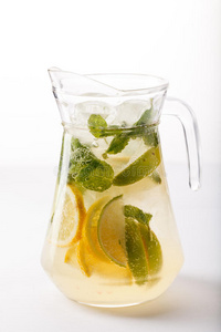 夏天 接骨木花 柠檬 点心 美味的 玻璃 饮料 水果 柑橘