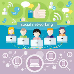 社交媒体网络连接概念