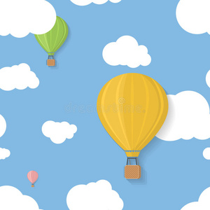 浮空器 颜色 气体 热的 飞行 作文 气球 冒险 卡通 插图