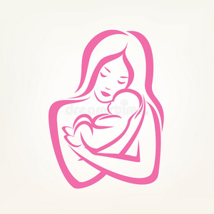 母婴风格化矢量符号