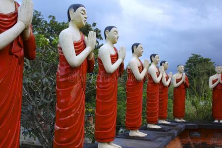 佛教僧侣雕像，斯里兰卡