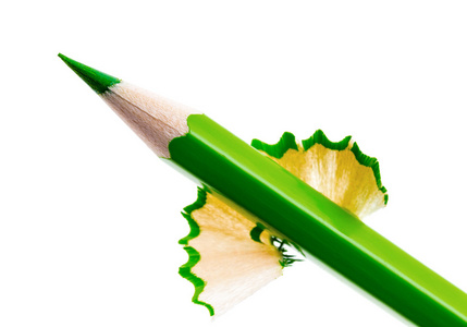 削尖削尖的绿色铅笔照片