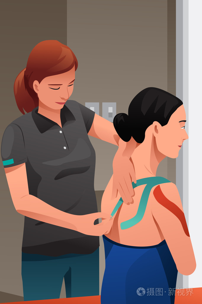 治疗师按摩伤肩膀