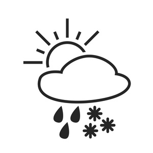 雨夹雪淋浴.天气预报图标照片