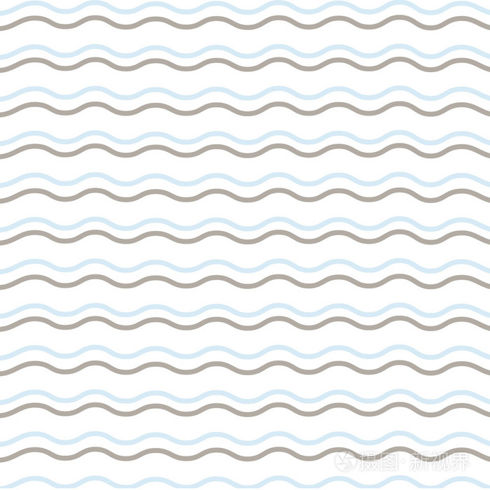 棕色的波浪线矢量图几何图案无缝背景壁纸的抽象肌理重复几何光波极简