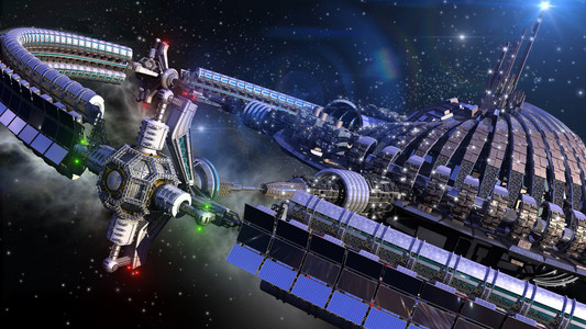 带重力轮的球形宇宙飞船照片