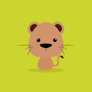 可爱的卡通野生猫科动物插画