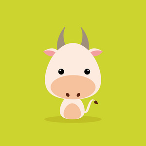 可爱的卡通野生牛