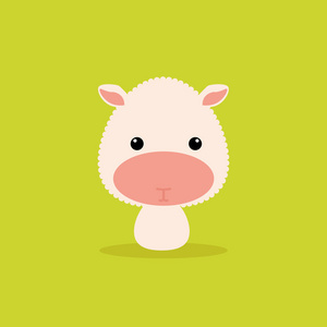 可爱的卡通野生羊插画