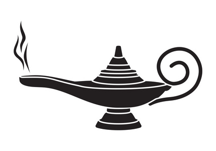 阿拉丁神灯阿拉丁神灯卡通精灵字符神灯平面向量图宝阿拉伯阿拉丁奇迹