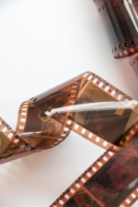 相机照片底片带孤立在白色背景照片