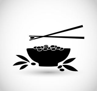 碗里的米饭矢量图标照片