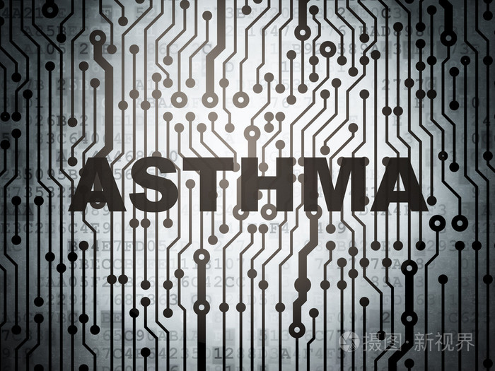 健康概念哮喘电路板