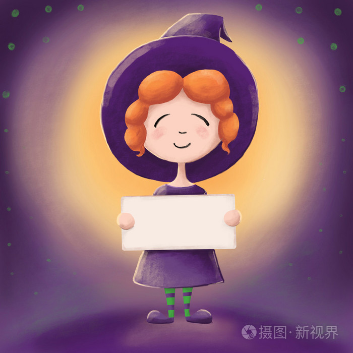在满月的可爱小女巫